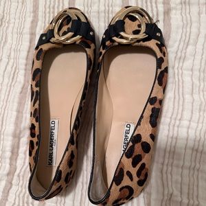 Karl Lagerfeld leopard ballet flats